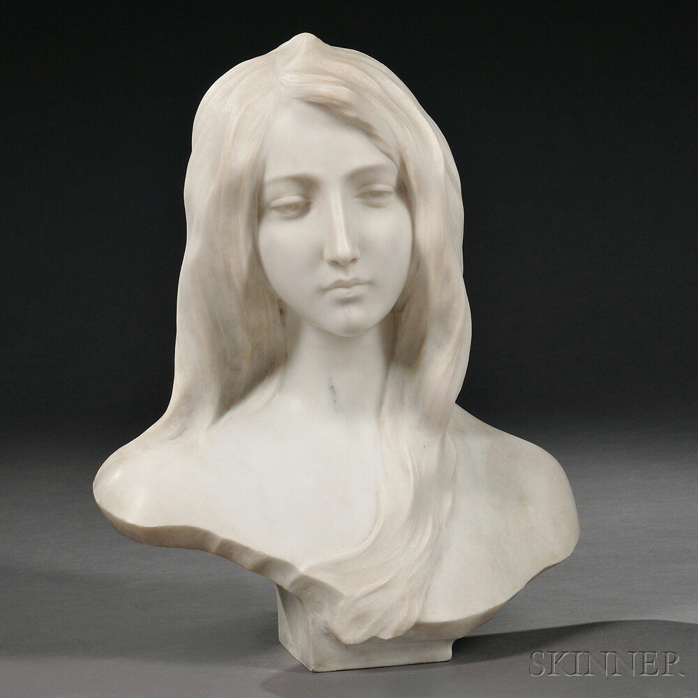 Appraisal: Guglielmo Pugi Italian act - Carrara Marble Bust of an