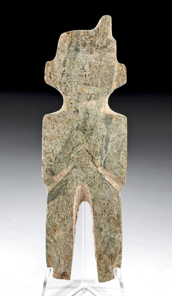 Appraisal: Fine Guerrero Mezcala Stone Figure w Horn Type M- Pre-Columbian