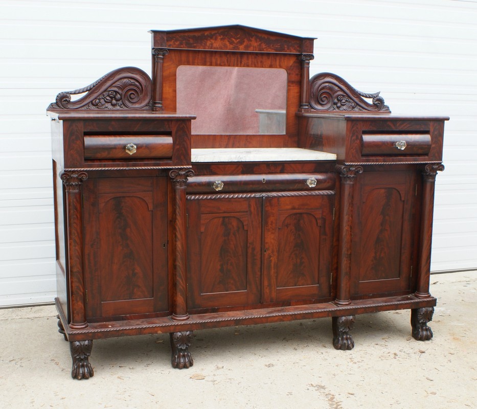 Appraisal: Mahogany American Federal Sideboard drop center top with central white