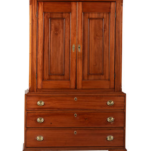 Appraisal: A Chippendale Cherrywood Linen Press Mid-Atlantic States Circa Height x