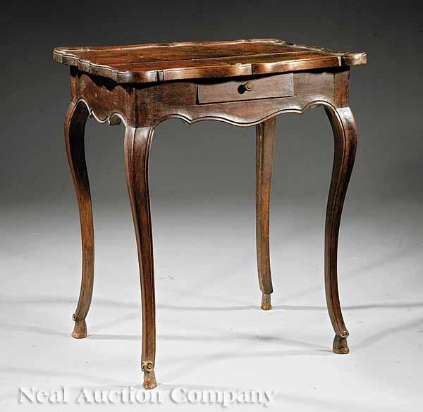 Appraisal: A Small Louis XV Walnut Tray-Top Table mid- th c