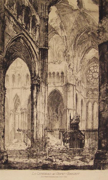 Appraisal: ORR Louis American - ''La Cathedrale de Reims-Transept'' Etching ''