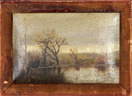 Appraisal: Continental School th C Landscape Oil on board signed C