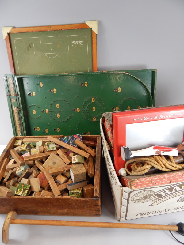 Appraisal: A large quantity of toys to include wooden bricks station