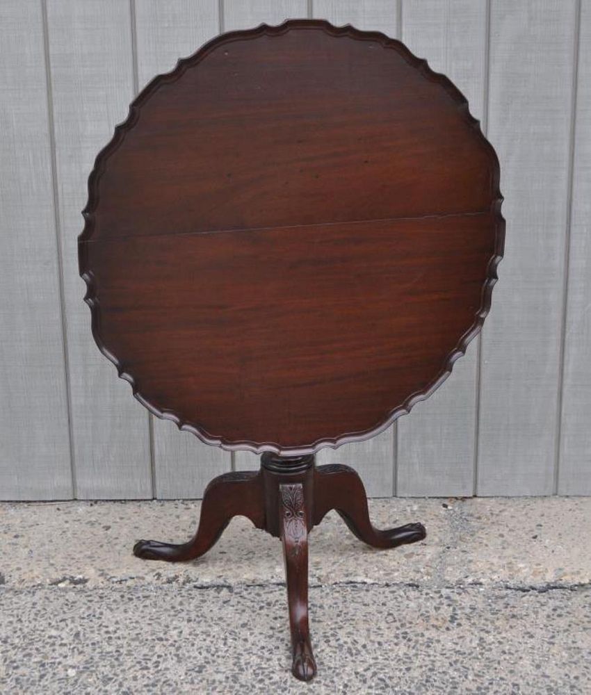 Appraisal: Georgian Carved Mahogany Pie Crust Tea Table two board scalloped