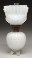 Appraisal: RARE WHITE SATIN RAINDROP MINI LAMP S - White satin