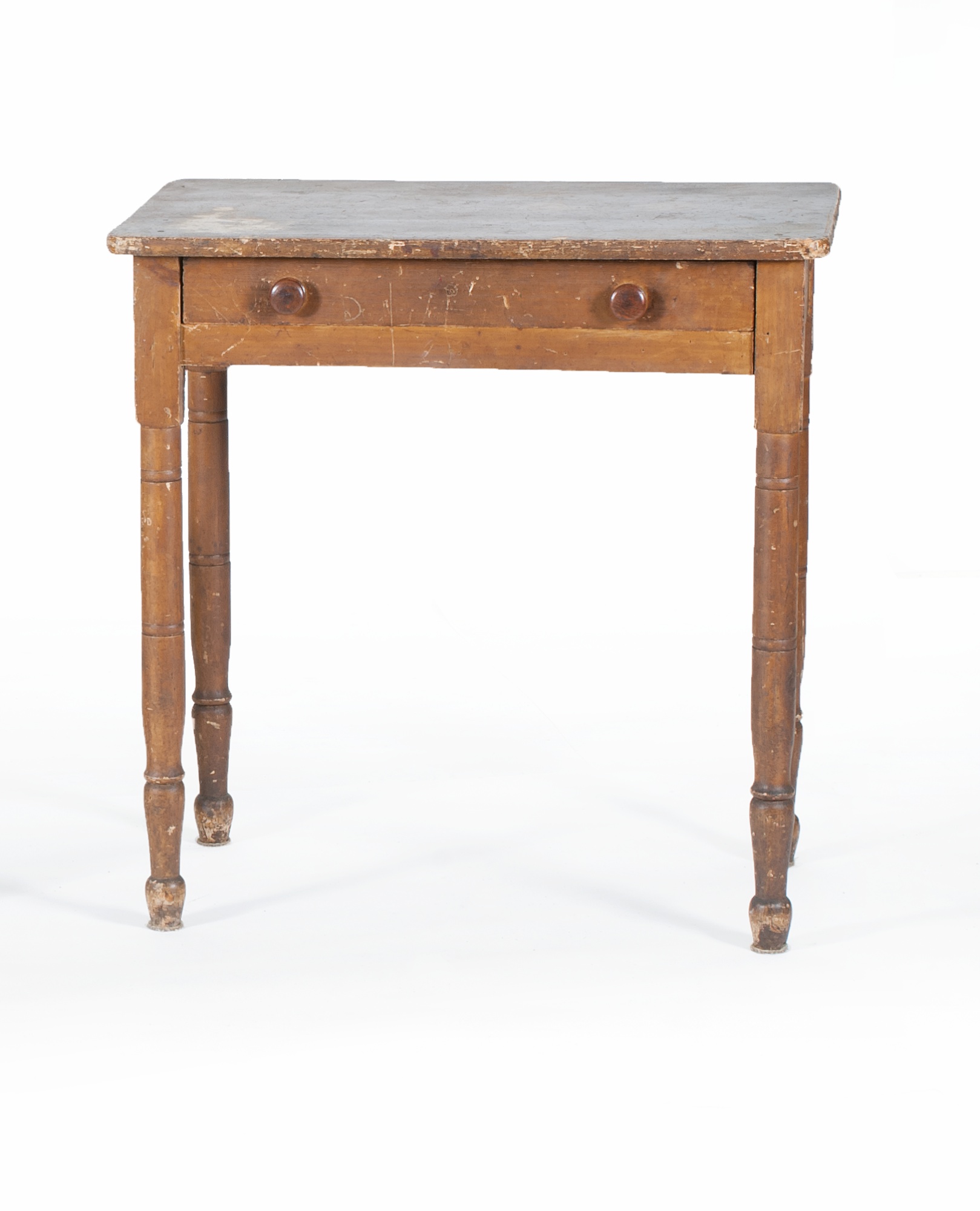 Appraisal: DRESSING TABLE th CenturyIn pine with grain-painted finish One drawer