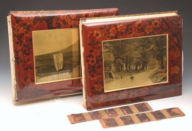 Appraisal: A JAPANESE LACQUER CASED ALBUM OF PHOTOGRAPHS with a range