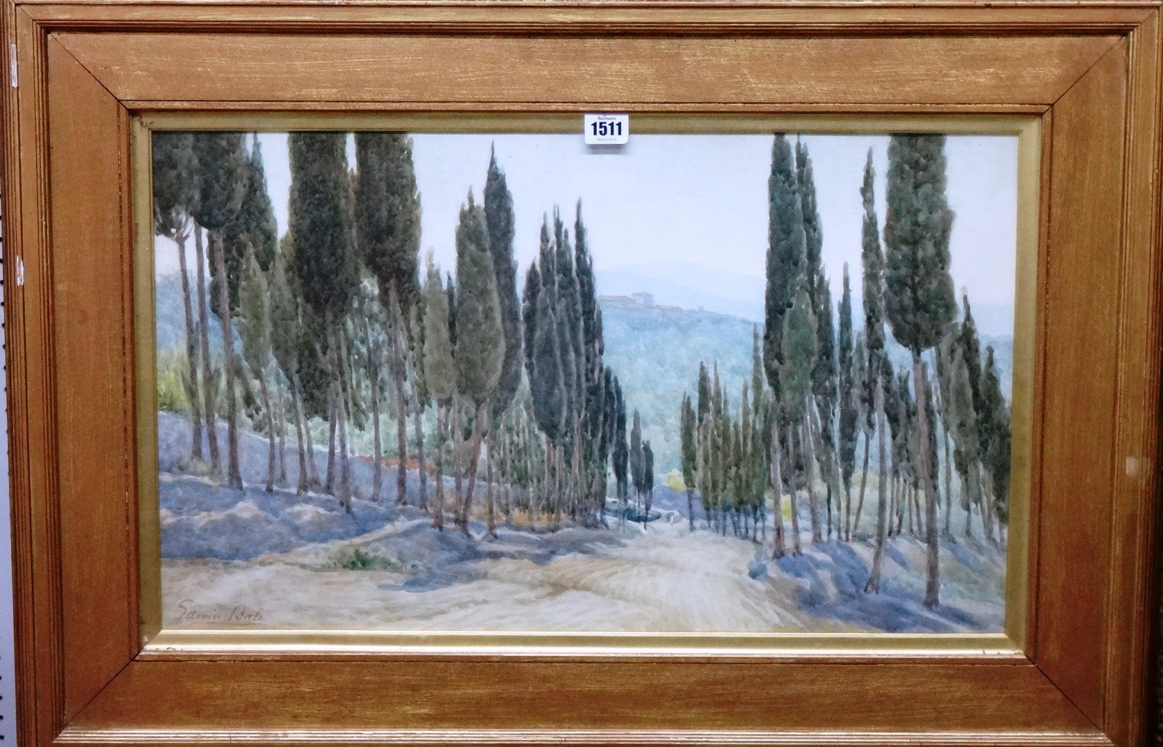 Appraisal: Edwin Bale - The Cypress Grove Settignano Florence watercolour signed