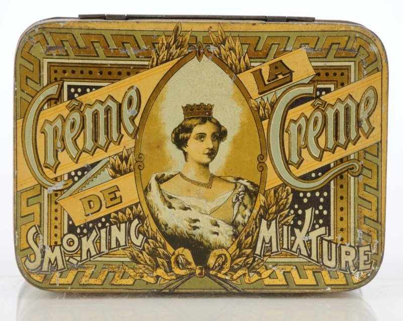 Appraisal: Creme de la Creme Smoking Mixture Tin Description Tobacco manufactured