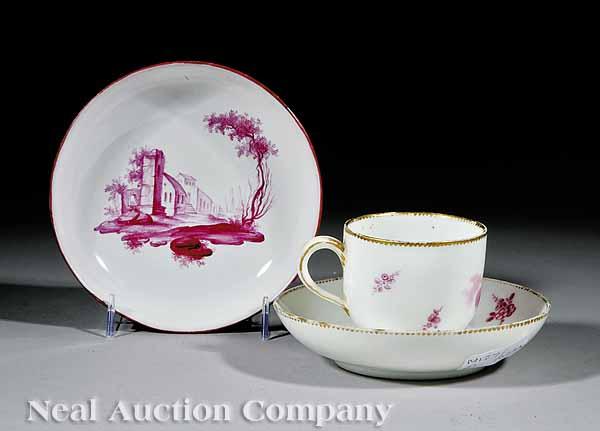 Appraisal: A S vres Porcelain Cup and Saucer late th c