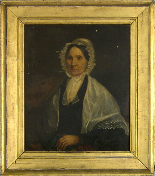 Appraisal: Philadelphia oil on canvas portrait of a woman ca x