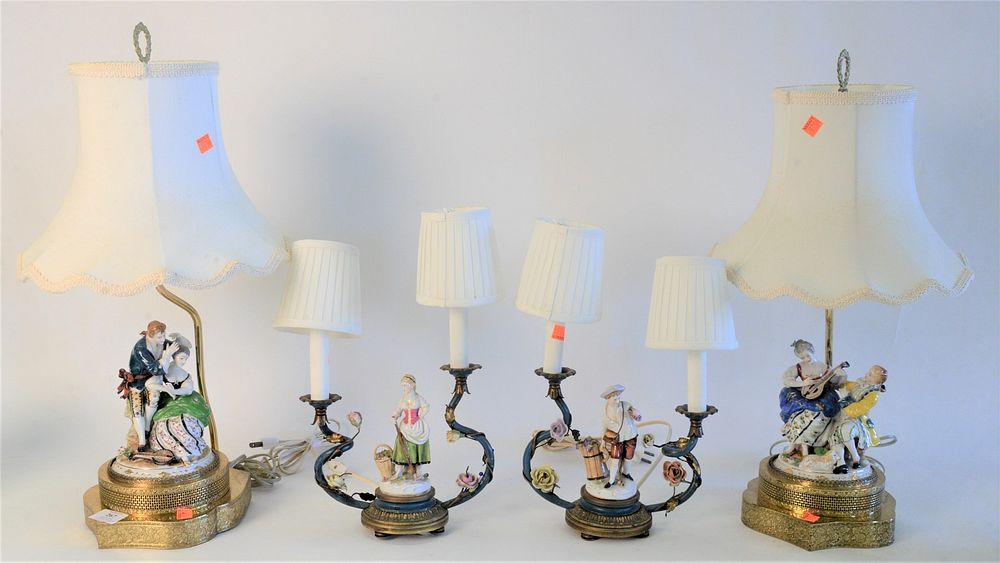 Appraisal: Two Pairs of Figural Table Lamps to include pair of