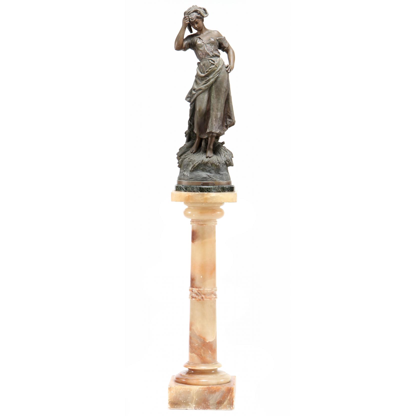 Appraisal: Hippolyte Fran ois Moreau French - Le Soir bronze tone