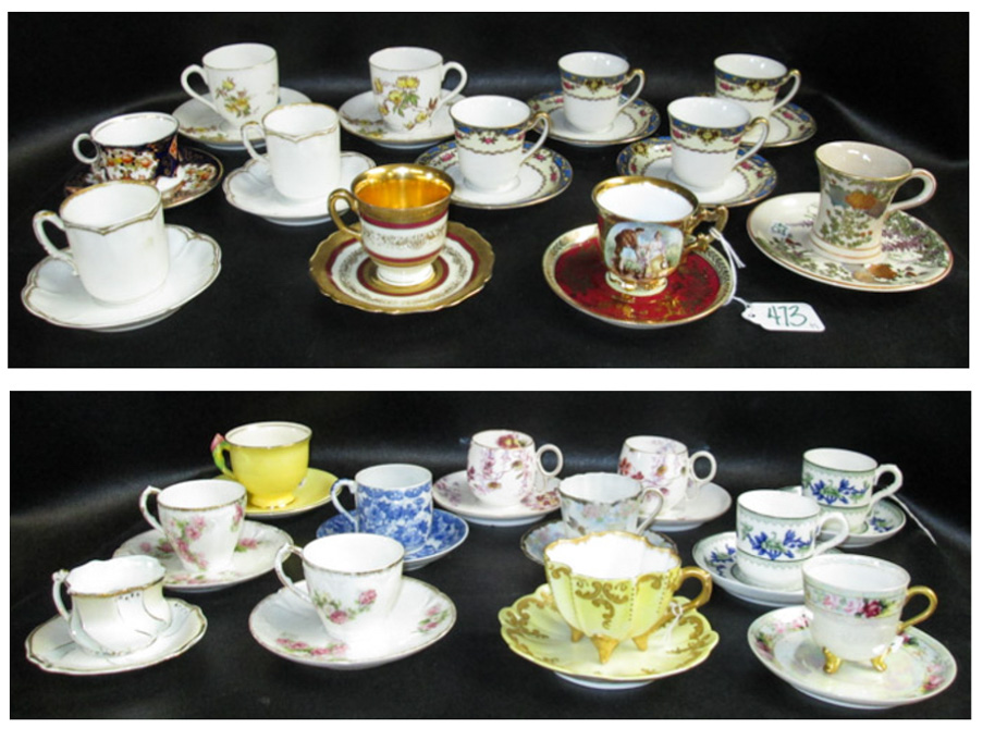 Appraisal: COLLECTION ASSORTED PORCELAIN CUP SAUCER SETS twenty-four sets various patterns