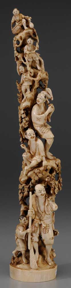 Appraisal: Ivory Okimono Japanese late th early th century carved to