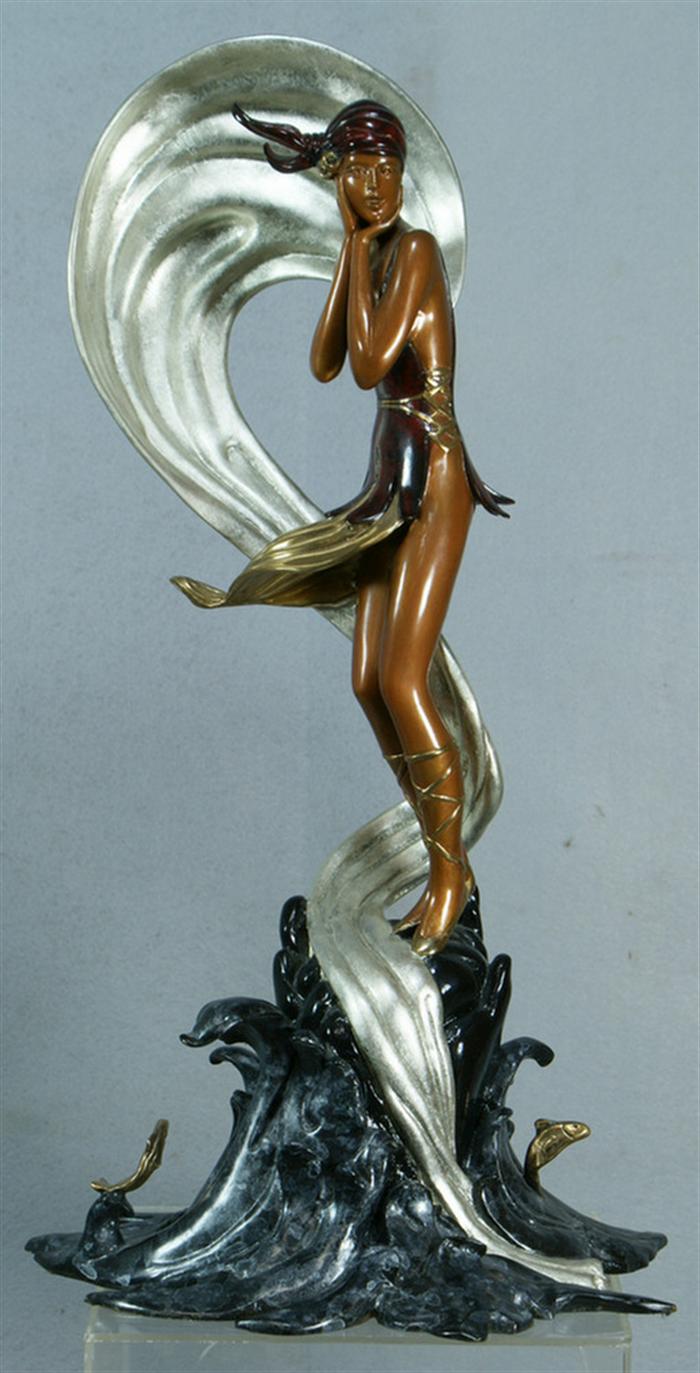 Appraisal: Ert Romain de Tirtoff Russian - Stranded E Polychrome bronze