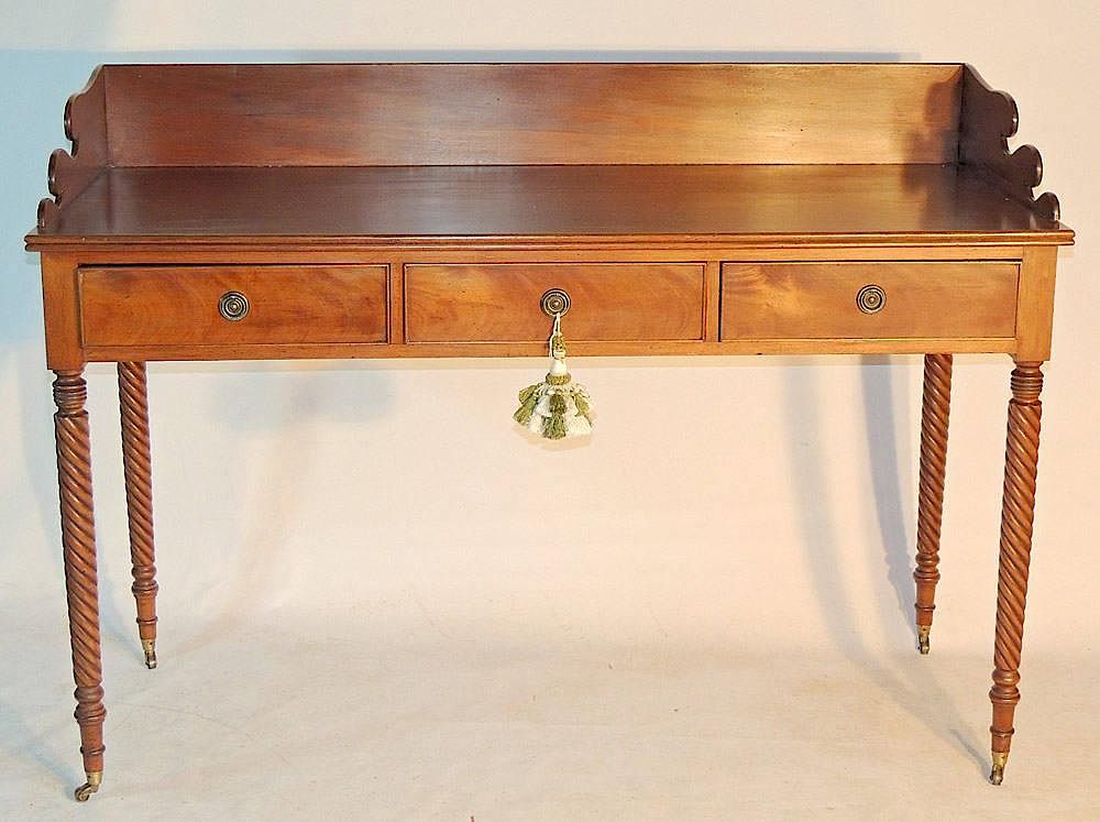 Appraisal: Southern Walnut Hunt Board On turned legs with three drawers