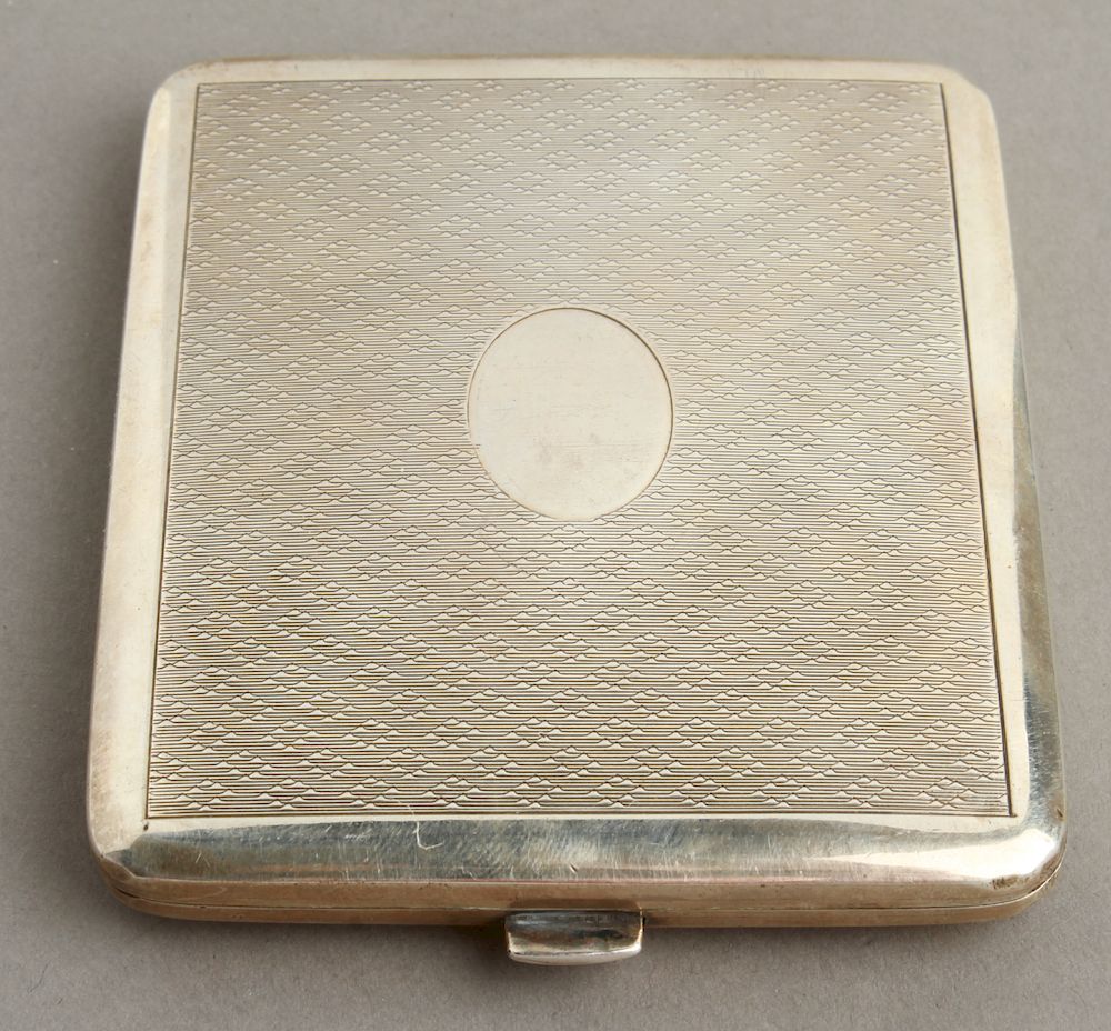 Appraisal: French Art Deco Silver Cigarette Case French Art Deco silver