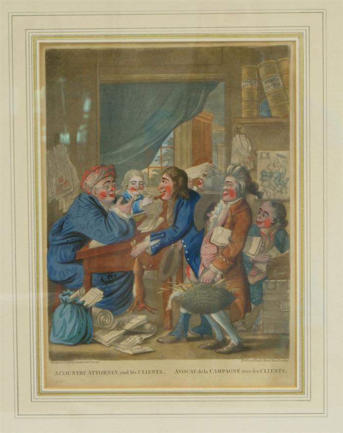 Appraisal: Hand-colored engraving retouched in some areas A Country Attorney and