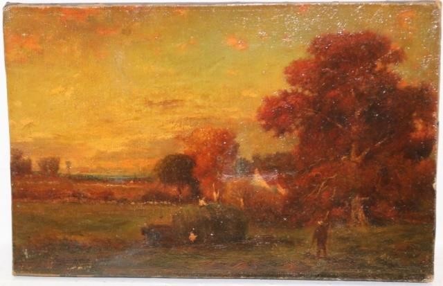 Appraisal: GEORGE INNESS - NY MA SCOTLAND UNFRAMED OIL ON CANVAS