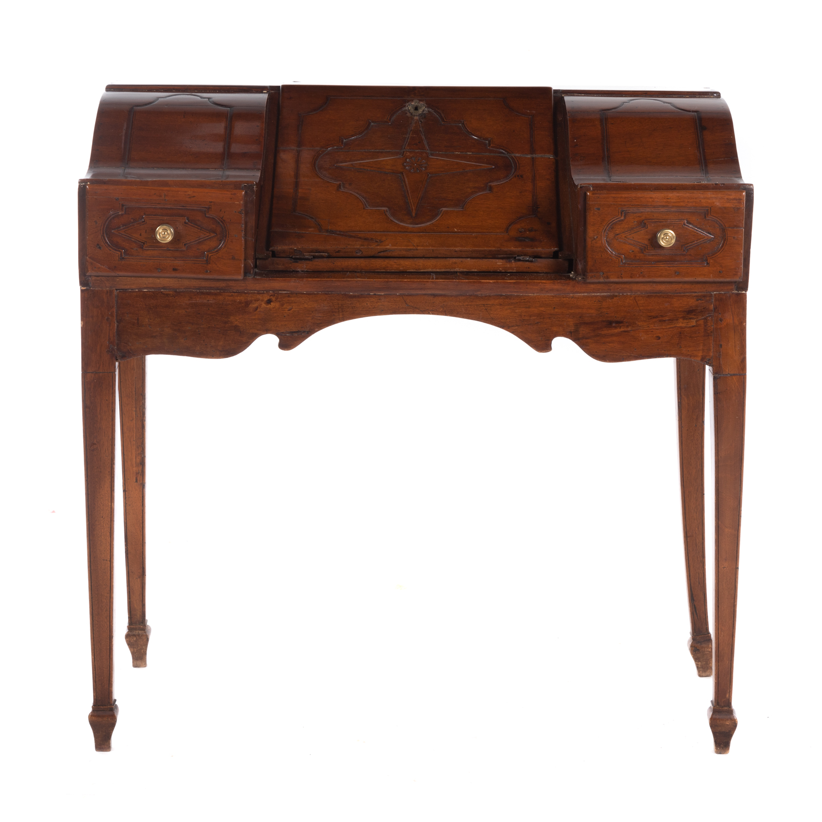 Appraisal: CONTINENTAL MIXED WOOD WRITING DESK Late th century probably French