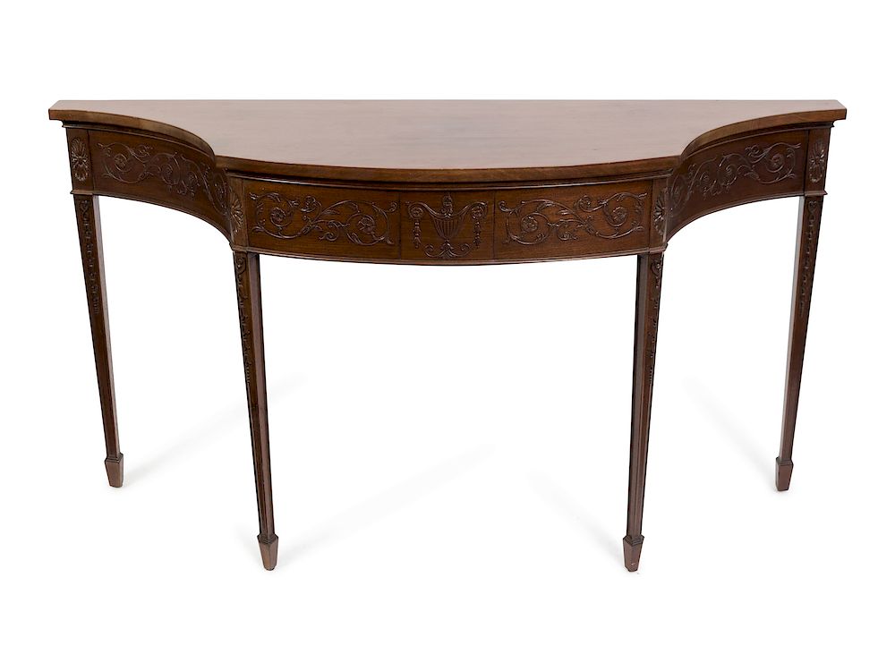 Appraisal: A Pair of George III Style Mahogany Console Tables Height