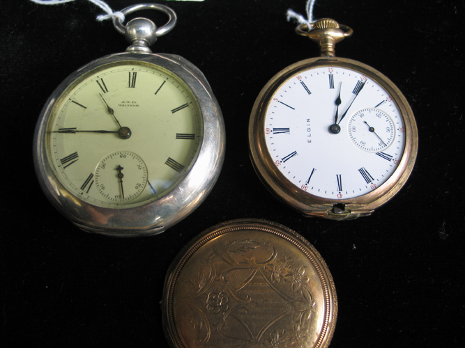 Appraisal: TWO COLLECTIBLE POCKET WATCHES an American hunter cased Elgin with