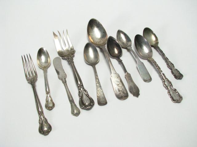 Appraisal: Group of Antique Sterling Flatware several assorted items variety of