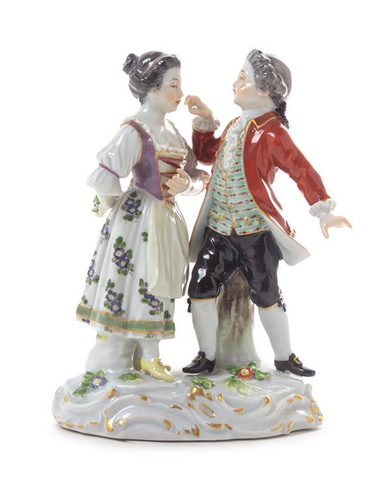 Appraisal: Sale Lot A Meissen Porcelain Figural Group depicting a courting