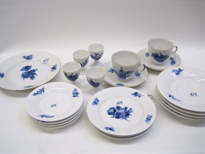 Appraisal: ROYAL COPENHAGEN PORCELAIN CHINA pieces in variations of Blue Flower