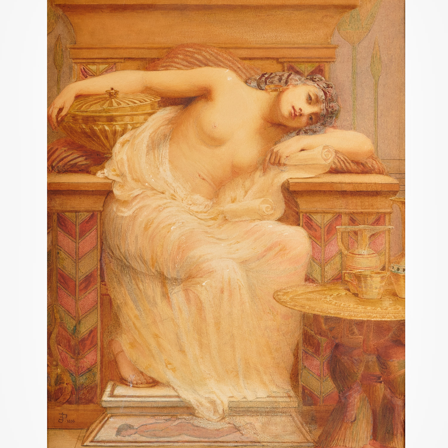 Appraisal: EDWARD POYNTER ATTRIB WATERCOLOR PAINTING Attributed to Edward John Poynter