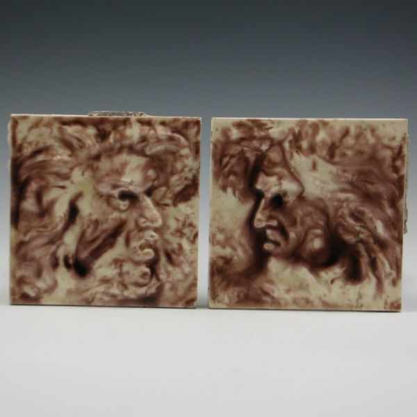 Appraisal: Two Decorative ''Face'' Tiles both unmarked both are in a