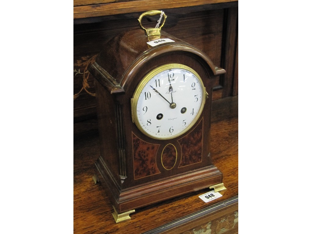 Appraisal: Edwardian mahogany mantel clock named Edward of Glasgow