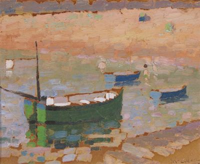 Appraisal: Attributed to Alexander Matheson McLellan - Children and boats on