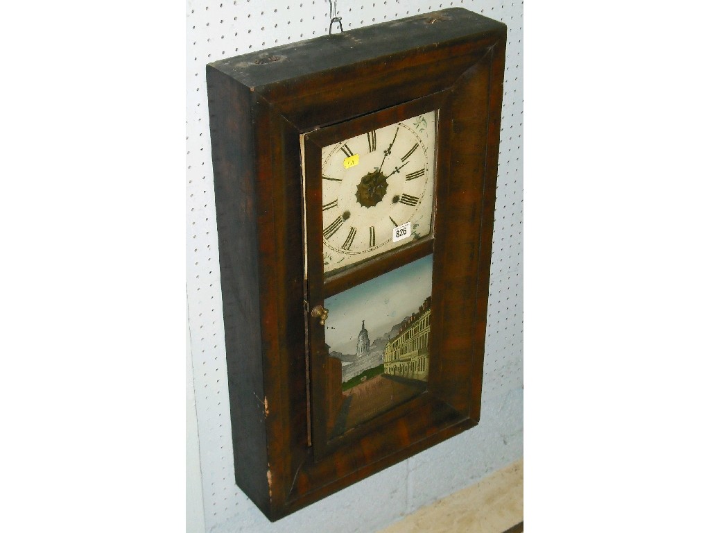 Appraisal: E N Welch rosewood two train ogee wall clock the