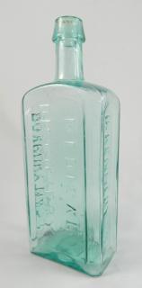 Appraisal: Medicine bottle Medicine- rectangular with beveled corners marked on panels