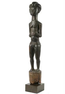 Appraisal: AFRICAN FERTILITY FIGURE Hemba Ancestral Post Top Figure R publique