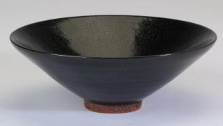 Appraisal: Chinese jian ware black glazed conical bowl Chinese jian ware