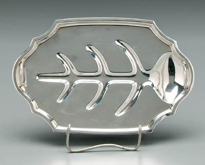 Appraisal: Diminutive sterling tray cartouche shape with four ball feet well