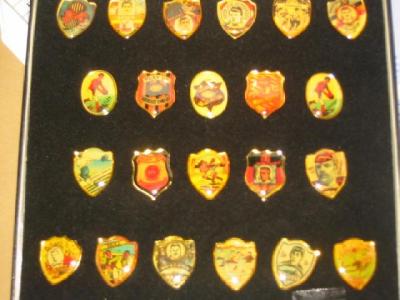 Appraisal: A set of twenty two enamelled tie pins to commemorate