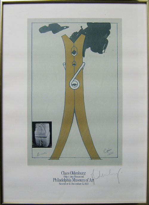 Appraisal: Claes Oldenburg signed poster x