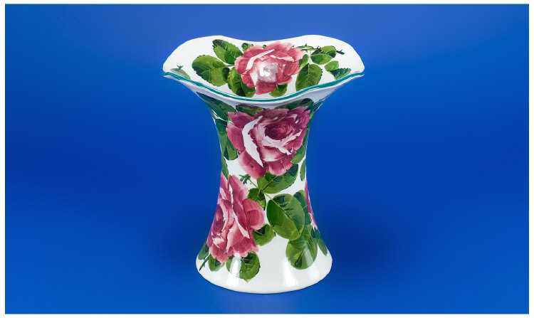 Appraisal: Wemyss Large Flared Cabbage Rose Vase inches in height