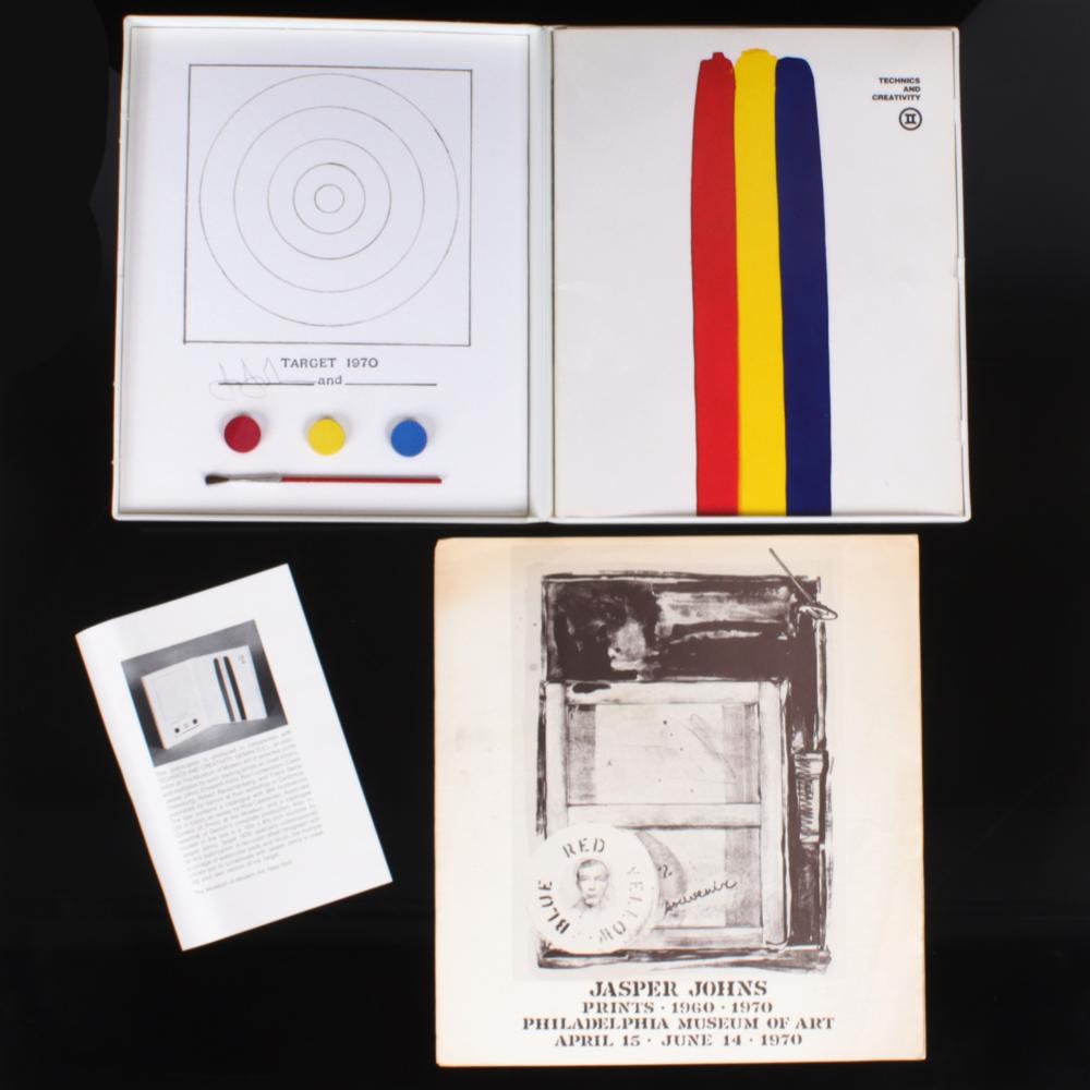 Appraisal: JASPER JOHNS TECHNICS AND CREATIVITY TARGET SIGNED LITHOGRAPH EXHIBITION CATALOG