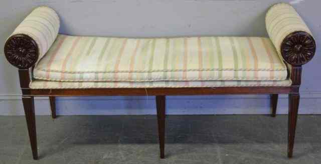 Appraisal: Mahogany Upholstered Window Bench From an East th St NYC