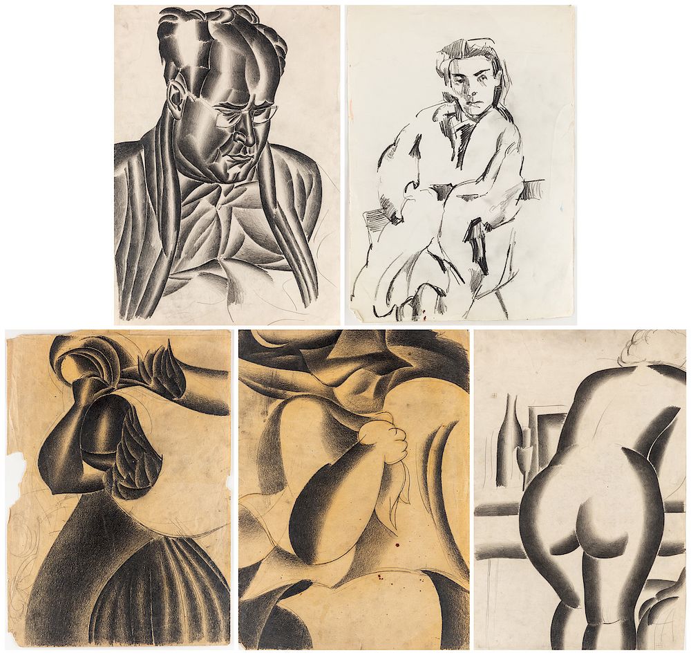 Appraisal: A GROUP OF DRAWINGS BY MILAN LALUHA SLOVAK - A