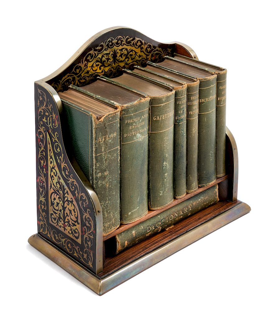 Appraisal: A Boulle Marquetry Book Rack A Boulle Marquetry Book Rack