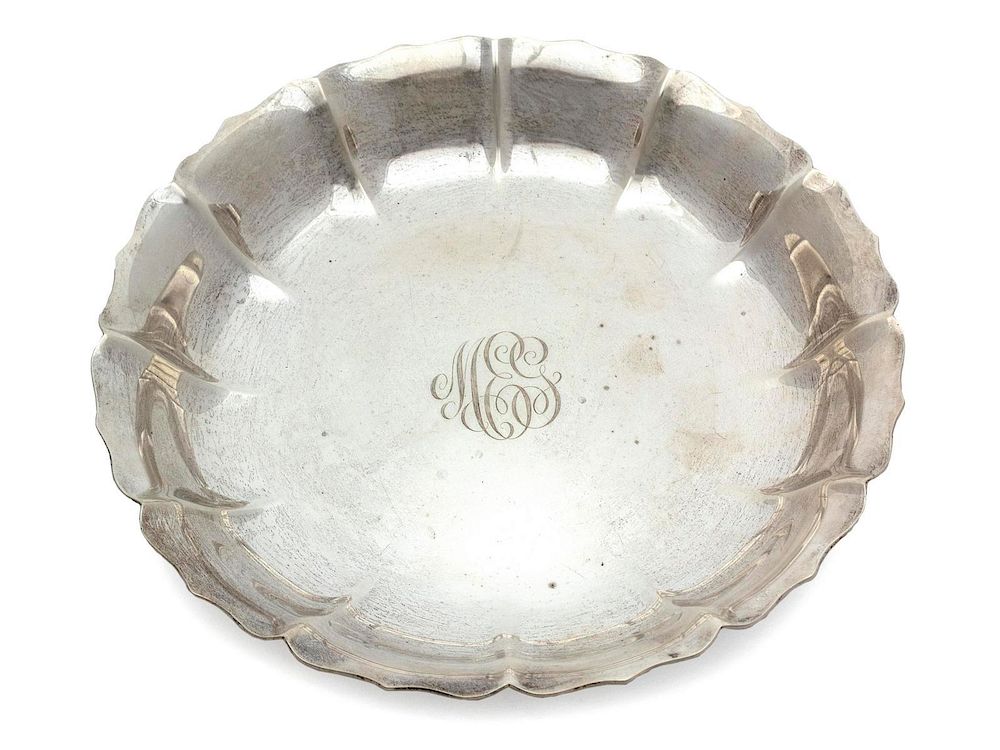 Appraisal: A French Sterling Shallow Bowl Diameter inches A French Sterling