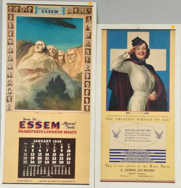 Appraisal: Lot of Advertising Calendars Description Includes Essem Meats s Rolf