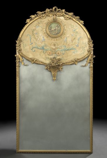 Appraisal: Louis XVI-Style Giltwood Looking Glass early th century the domed